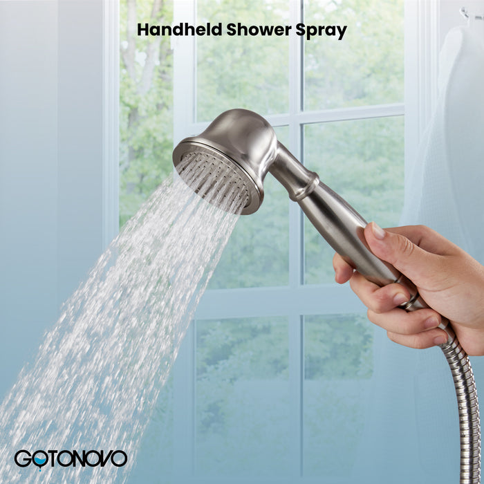 gotonovo Handheld Shower Head Showerhead Handheld Sprayer Shower Wand Removable Shower Head Powerful Shower Heads High Pressure Round