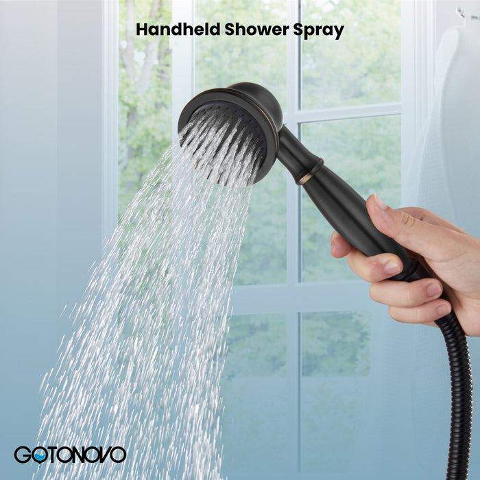 gotonovo Handheld Shower Head Showerhead Handheld Sprayer Shower Wand Removable Shower Head Powerful Shower Heads High Pressure Round