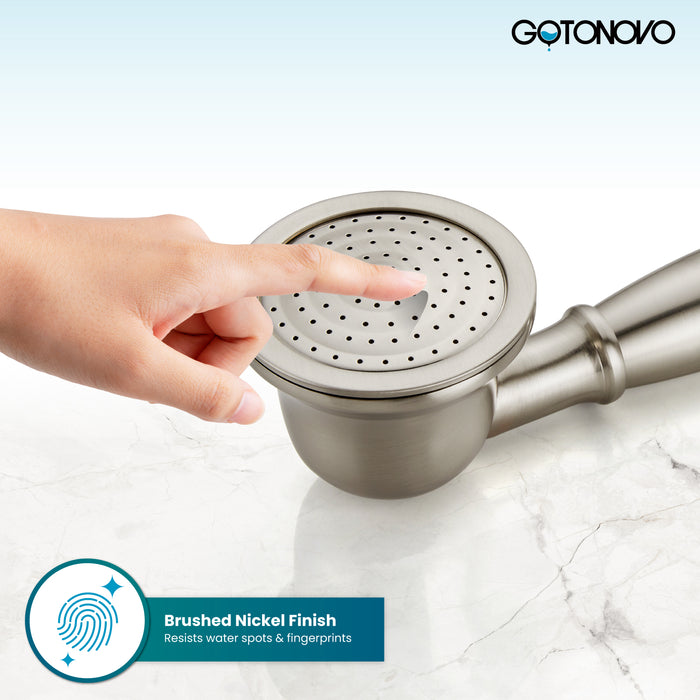 gotonovo Handheld Shower Head Showerhead Handheld Sprayer Shower Wand Removable Shower Head Powerful Shower Heads High Pressure Round