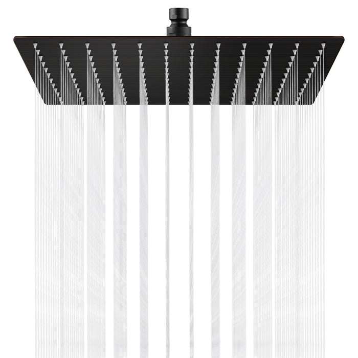 gotonovo regendouchekop 12 inch vierkante roestvrijstalen regendouchekop waterval hoge druk barstvrije dekking met siliconen mondstuk 1/16" ultradun ontwerp draaibare connector 