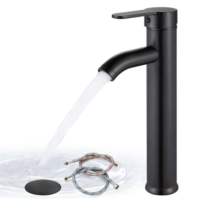 gotonovo Bathroom Vessel Sink Faucet Single Handle Lavatory Vanity Deck Mount Sink Tap with Pop Up Drain( Tall Type& Short Type)