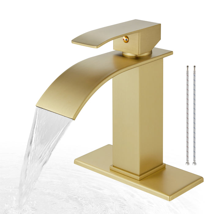 Gotonovo Waterval Badkamerkraan, Enkele handgreep Enkelgats Wastafelkraan Op het dek gemonteerde mengkraan met dekplaat, Rv Toilet Vanity Wastafelkraan