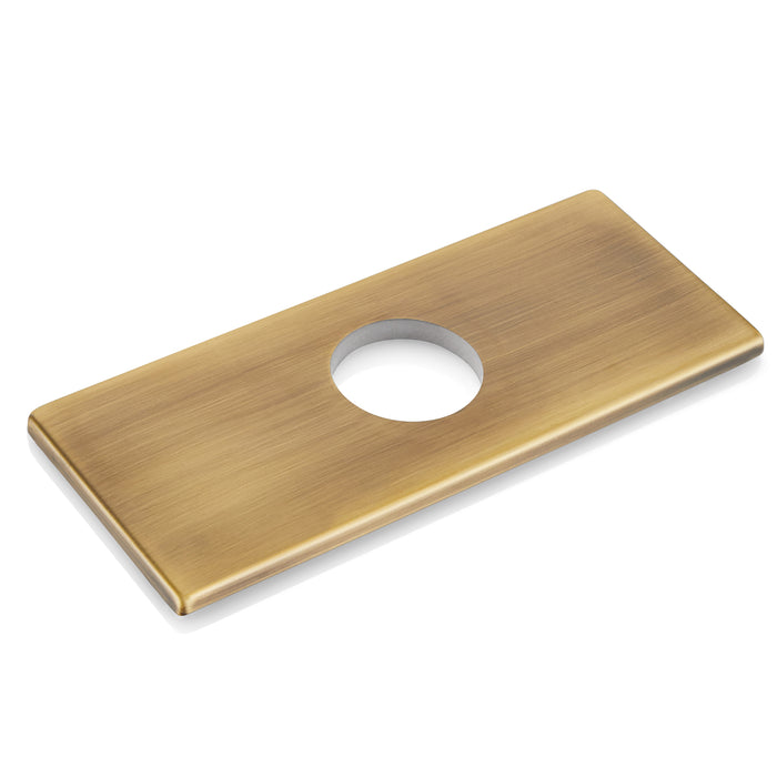 gotonovo 6 inch Rectangle Deck Mount Faucet Plate,Faucet Hole Cover Escutcheon Plate for Kitchen or Bathroom Sink 1 Hole or 3 Hole 4 Inch Centerset