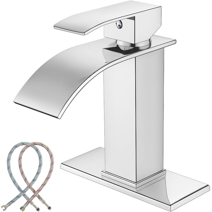 Gotonovo Waterval Badkamer Wastafel Kraan Enkel Gat 1 Handgreep Toilet Vanity Kraan Met Dekplaat Dekmontage Warm &amp; Koud Water Mengkraan