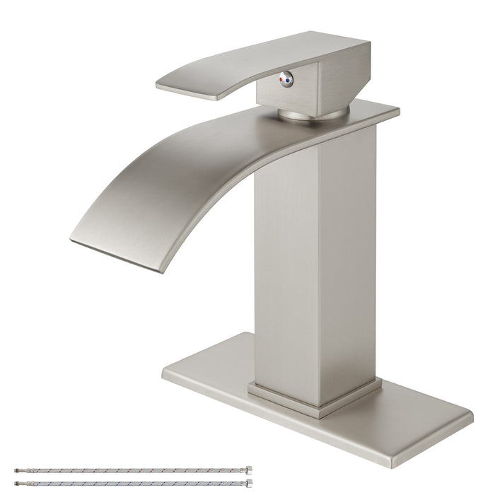 Gotonovo Waterval Badkamerkraan, Enkele handgreep Enkelgats Wastafelkraan Op het dek gemonteerde mengkraan met dekplaat, Rv Toilet Vanity Wastafelkraan