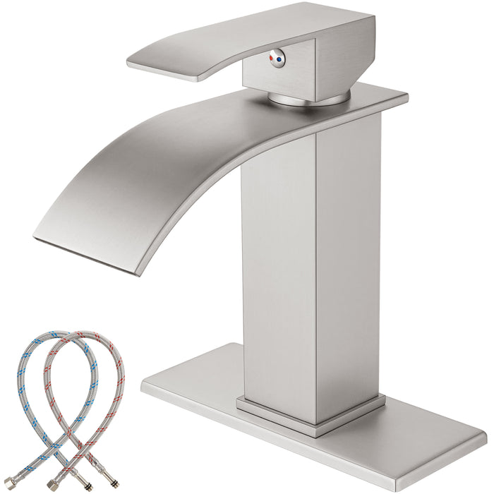 Gotonovo Waterval Badkamer Wastafel Kraan Enkel Gat 1 Handgreep Toilet Vanity Kraan Met Dekplaat Dekmontage Warm &amp; Koud Water Mengkraan