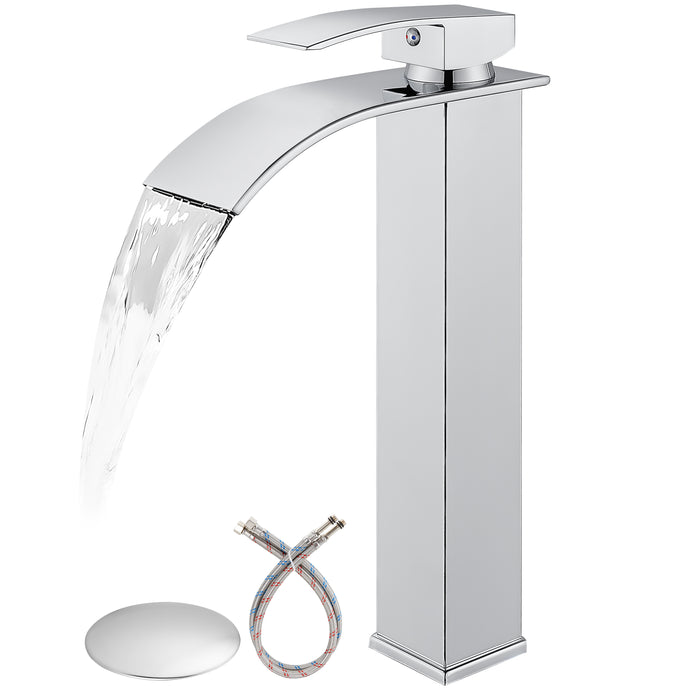 gotonovo wastafelkraan, watervaluitloop badkamerkraan, hoge enkele handgreep ééngats mengkraan, watervaluitloop toiletijdelheid met pop-up afvoer