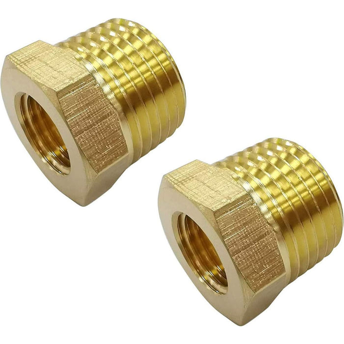gotonovo 2 Pieces (1 Pair)，1/4-Inch Female Pipe x 3/8-Inch Male Brass Pipe Fitting Reducer Adapter Metal Pipe Adapter Air Hose Adapter