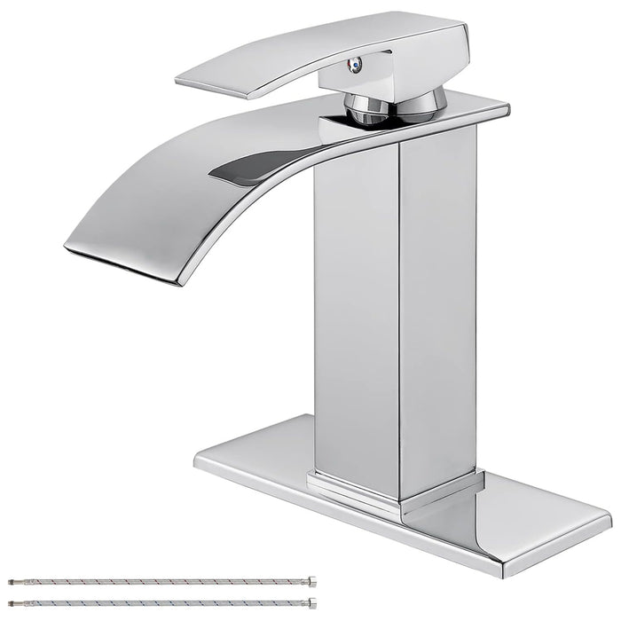 Gotonovo Waterval Badkamerkraan, Enkele handgreep Enkelgats Wastafelkraan Op het dek gemonteerde mengkraan met dekplaat, Rv Toilet Vanity Wastafelkraan