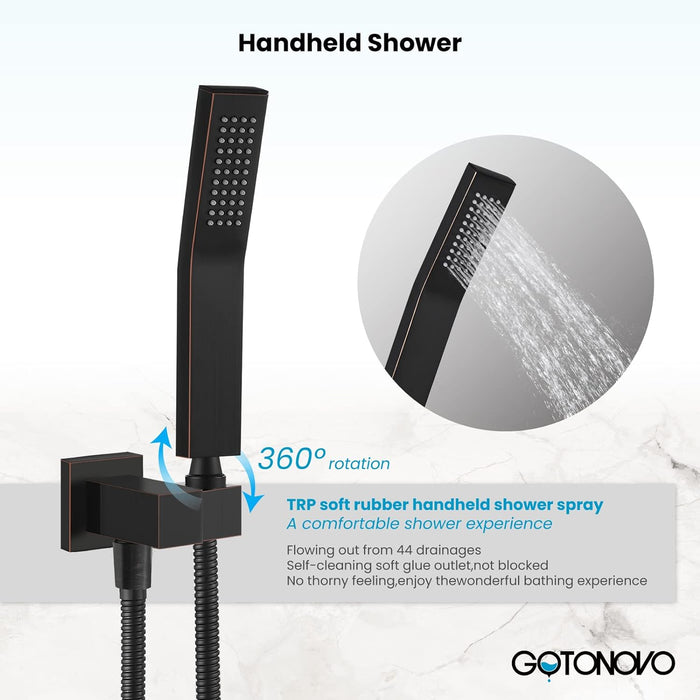 Gotonovo Messing L-stijl Handdouche Hogedruk Enkele Functie Luxe Handdouche 