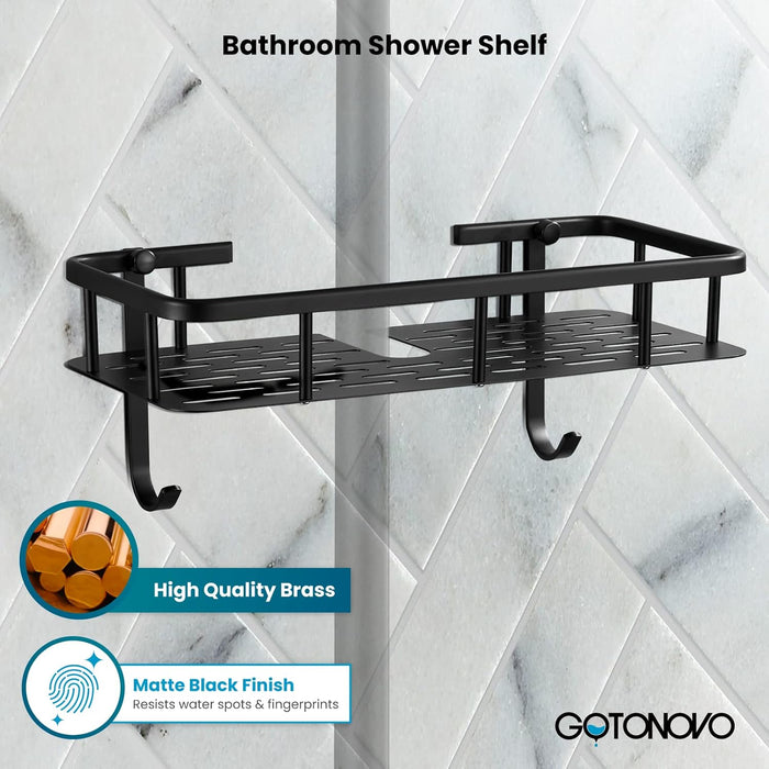 gotonovo Badkamer Douche Plank Wandmontage Massief Messing Essentieel Doucherek Single Pack Eén Laag Antiek Messing Badkamer Doucherek Mand Armmontage Doucheopslag 