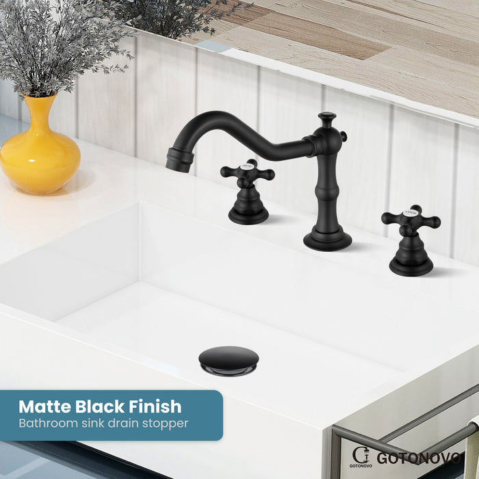 gotonovo ABS Pop Up Bathroom Sink Drain Pop Up Drain Built-in Anti Clog Strainer Container Drain Assembly Vessel Lavatory Vanity Pop Up Drain Stopper for Bathroom Vessel or Vanity Sink