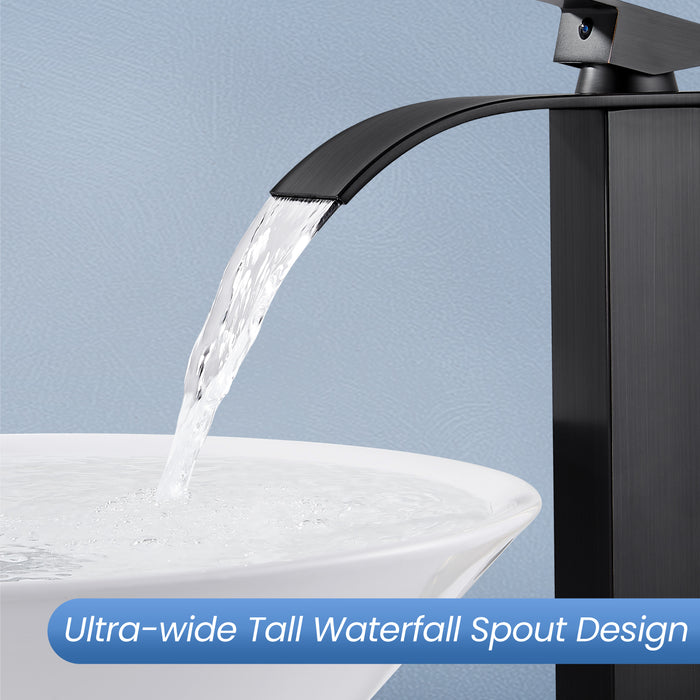 gotonovo wastafelkraan, watervaluitloop badkamerkraan, hoge enkele handgreep ééngats mengkraan, watervaluitloop toiletijdelheid met pop-up afvoer