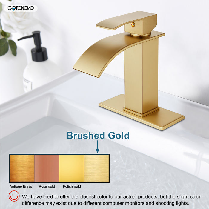 Gotonovo Waterval Badkamer Wastafel Kraan Enkel Gat 1 Handgreep Toilet Vanity Kraan Met Dekplaat Dekmontage Warm &amp; Koud Water Mengkraan