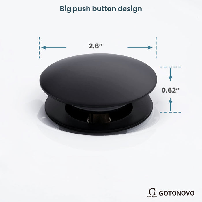 gotonovo ABS Pop Up Bathroom Sink Drain Pop Up Drain Built-in Anti Clog Strainer Container Drain Assembly Vessel Lavatory Vanity Pop Up Drain Stopper for Bathroom Vessel or Vanity Sink