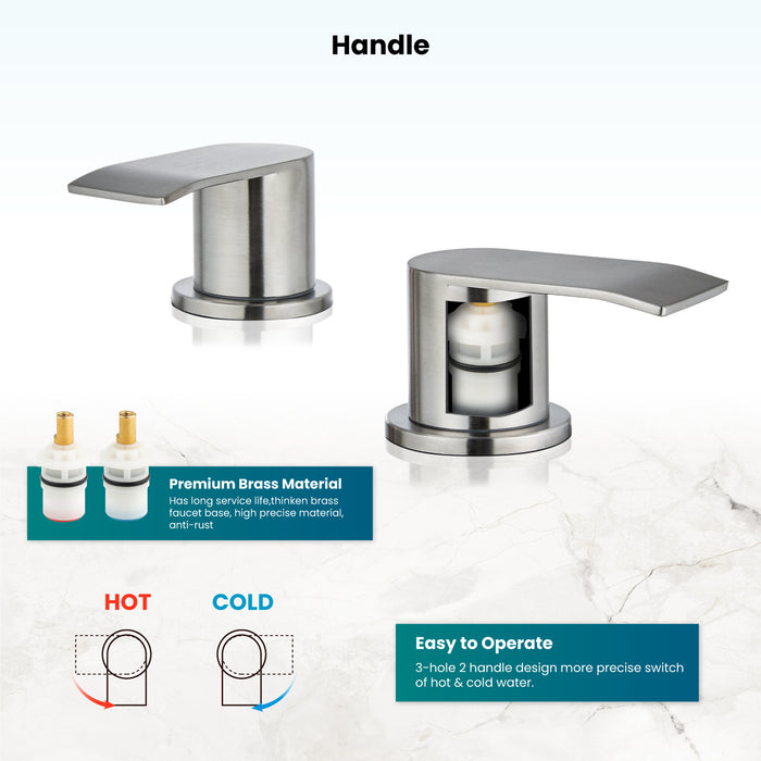 gotonovo 8 inch Waterfall Widespread Bathroom Faucet Set Bathroom Sink Faucet 3 Hole 2 Handle Vanity Lavatory Deck Mount with Pop Up Drain and Water Supply Lines