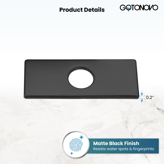 gotonovo 6 inch Rectangle Deck Mount Faucet Plate,Faucet Hole Cover Escutcheon Plate for Kitchen or Bathroom Sink 1 Hole or 3 Hole 4 Inch Centerset