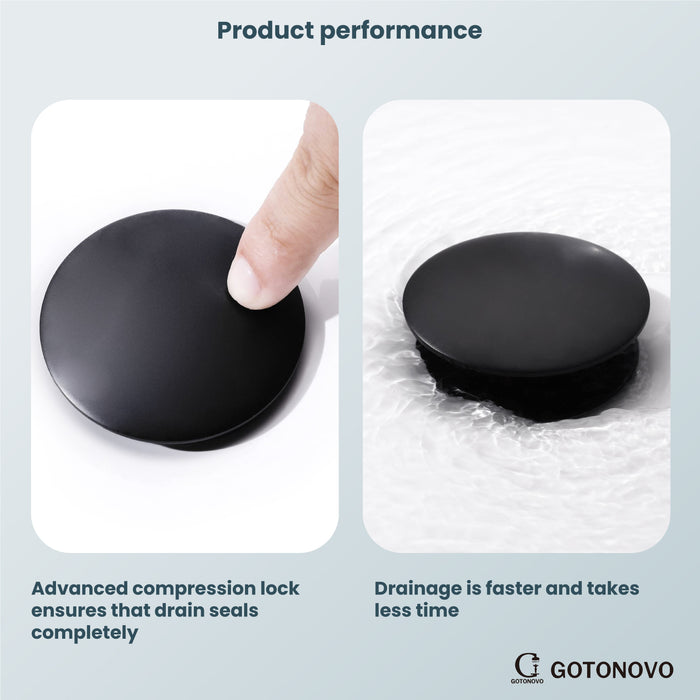 gotonovo ABS Pop Up Bathroom Sink Drain Pop Up Drain Built-in Anti Clog Strainer Container Drain Assembly Vessel Lavatory Vanity Pop Up Drain Stopper for Bathroom Vessel or Vanity Sink