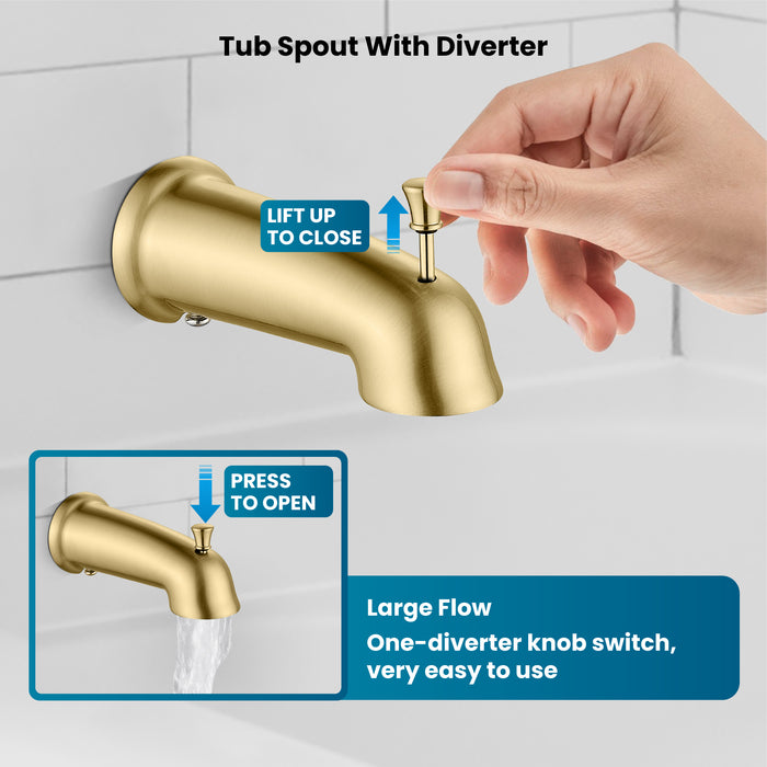 gotonovo Bathroom Shower Head Kit High Pressure Combo System Shower Faucet 6 Modes ABS Handheld Spray Shower Trim Kit Valve Included Shower Head and Handle Set