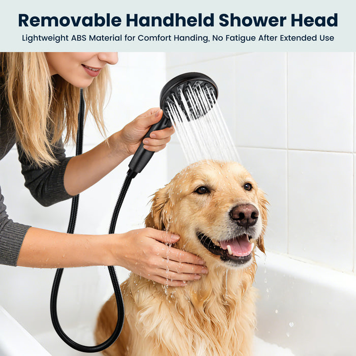gotonovo Bathroom Shower Head Kit High Pressure Valve Combo System Shower Faucet 6 Modes ABS Handheld Spray Shower Trim Kit Valve Included Single Shower Head