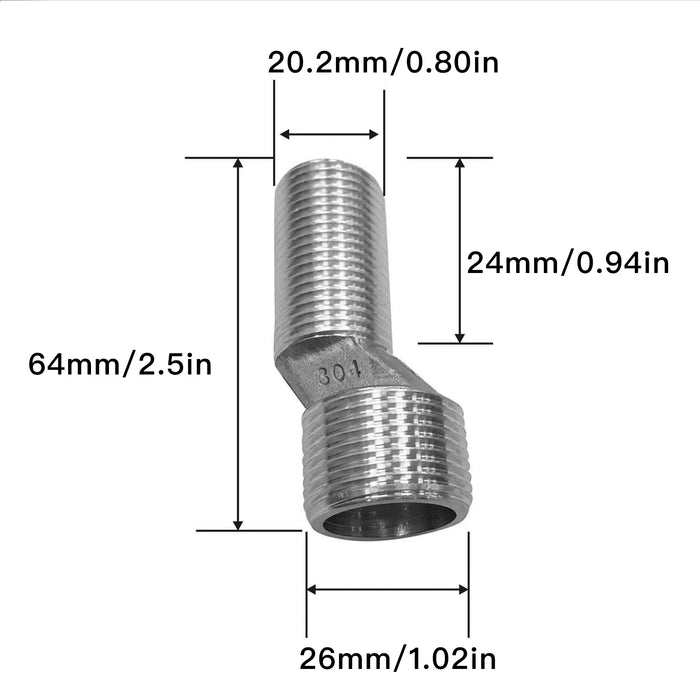 Massief messing buighoekadapter kraanadapter
