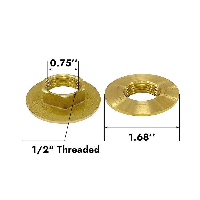 Lock Nuts to Secure Faucet 1/2 Inch Brass for Installation Kit of Faucet Bathroom Pop-Up Locknuts 2 Pack
