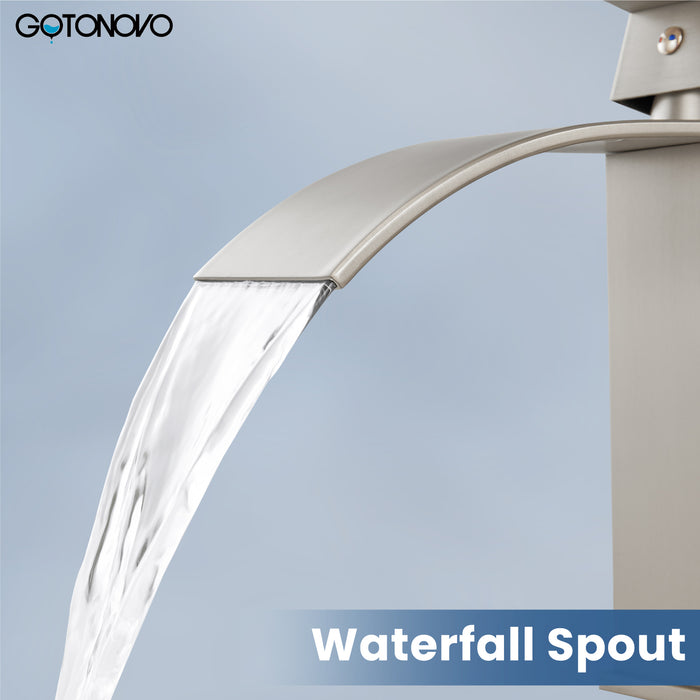 Gotonovo Waterval Badkamerkraan, Enkele handgreep Enkelgats Wastafelkraan Op het dek gemonteerde mengkraan met dekplaat, Rv Toilet Vanity Wastafelkraan