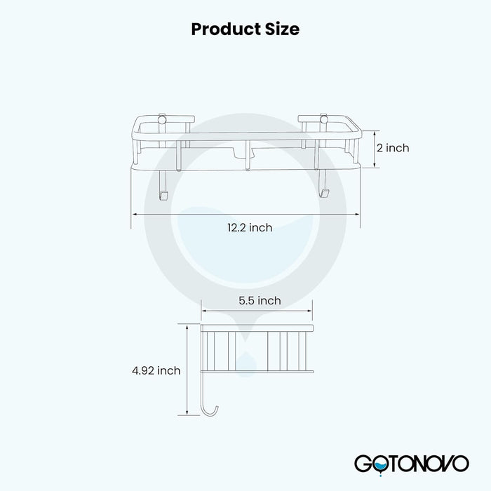 gotonovo Badkamer Douche Plank Wandmontage Massief Messing Essentieel Doucherek Single Pack Eén Laag Antiek Messing Badkamer Doucherek Mand Armmontage Doucheopslag 