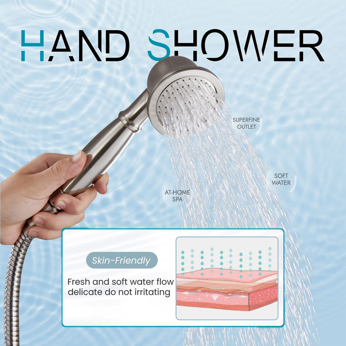 gotonovo Free Standing Tub Faucet,Brass Handheld Spray,Clawfoot Freestanding Bathtub Faucet,Vintage Floor Mount High Flow Tub Filler with Double Cross Handles,360°Rotation Spout