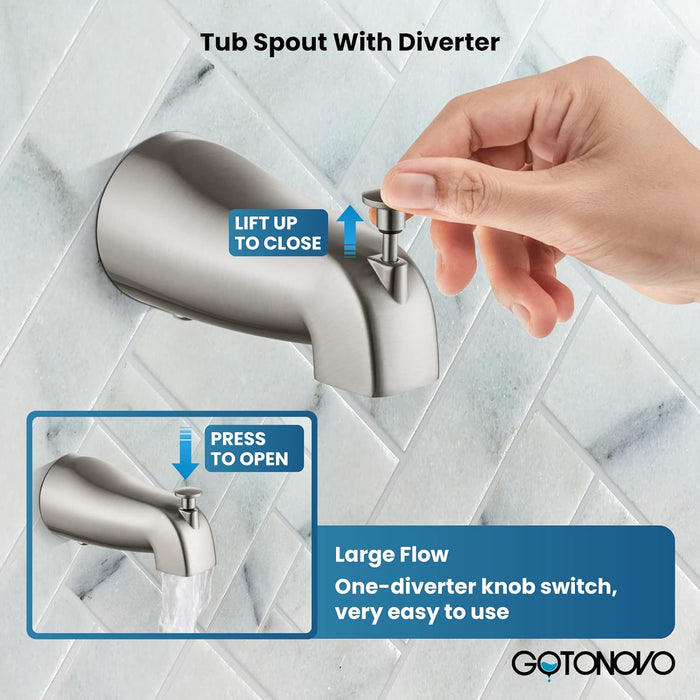 gotonovo Shower Head Combo Rain Fall Shower System with Handheld Shower and Showerhead Shower Faucet Set (Valve Included)