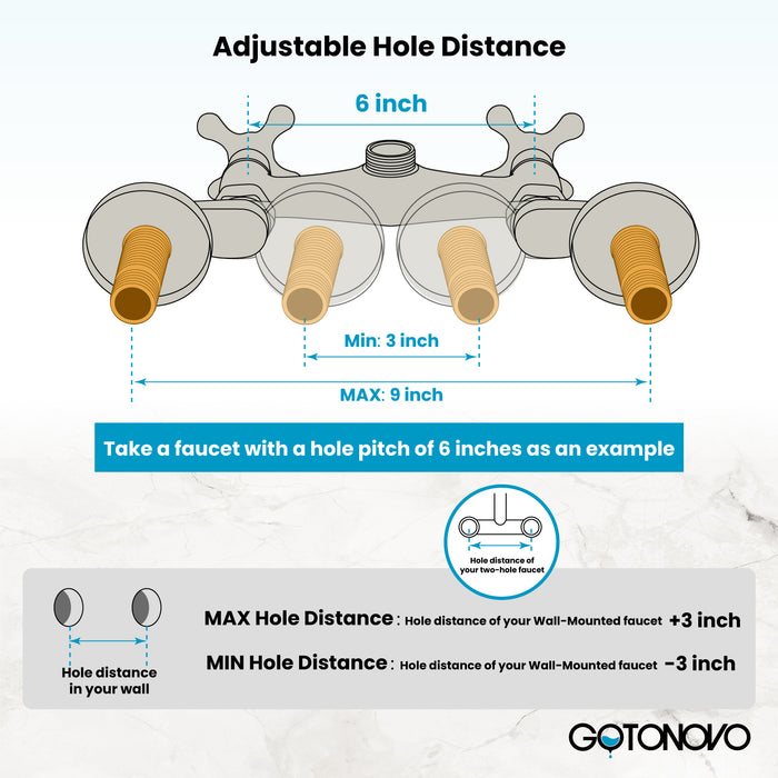 3-3/8 Inch Clawfoot Tub Adapter 2.17 Inch Extended Thread Adjustable Swing Arms Commercial Utility Eccentric Screw Plus Size 1 Pair