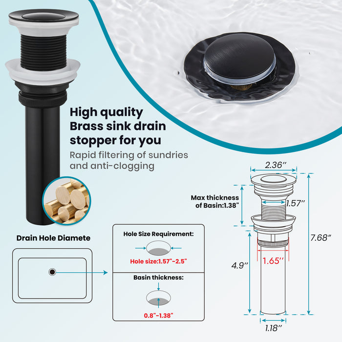 gotonovo Bathroom Vessel Sink Faucet Single Handle Lavatory Vanity Mixer Bar Tap with Pop Up Drain Tall Spout Single Hole Deck Mount