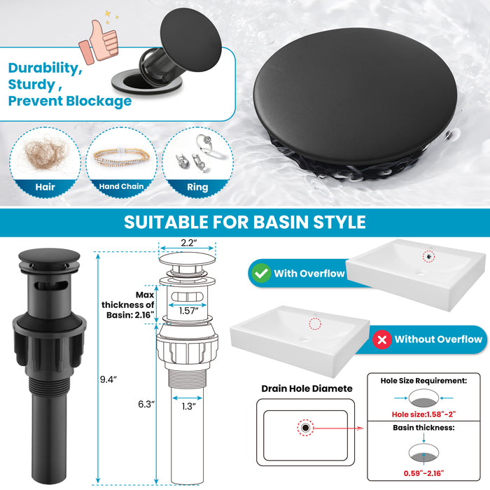 gotonovo Bathroom Sink Faucet 3 Holes 2 Handles Widespread 8 Inch Bathroom Faucet with Pop Up Drain Hot Cold Water Supply Lines Lavatory Vanity Mixer Tap, Thin Style