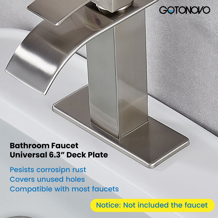 gotonovo 6 inch Rectangle Deck Mount Faucet Plate,Faucet Hole Cover Escutcheon Plate for Kitchen or Bathroom Sink 1 Hole or 3 Hole 4 Inch Centerset