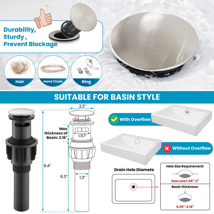 gotonovo 8 Inch Widespread Bathroom Faucets for Sink 3 Hole 2 Lever Handle Deck Mount with Pop Up Drain Hot and Cold Water Supply Lines