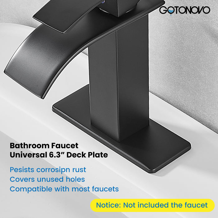 gotonovo 6 inch Rectangle Deck Mount Faucet Plate,Faucet Hole Cover Escutcheon Plate for Kitchen or Bathroom Sink 1 Hole or 3 Hole 4 Inch Centerset