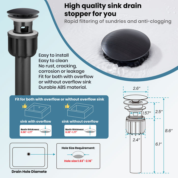 gotonovo Bathroom Vessel Sink Faucet Single Handle Lavatory Vanity Deck Mount Sink Tap with Pop Up Drain( Tall Type& Short Type)