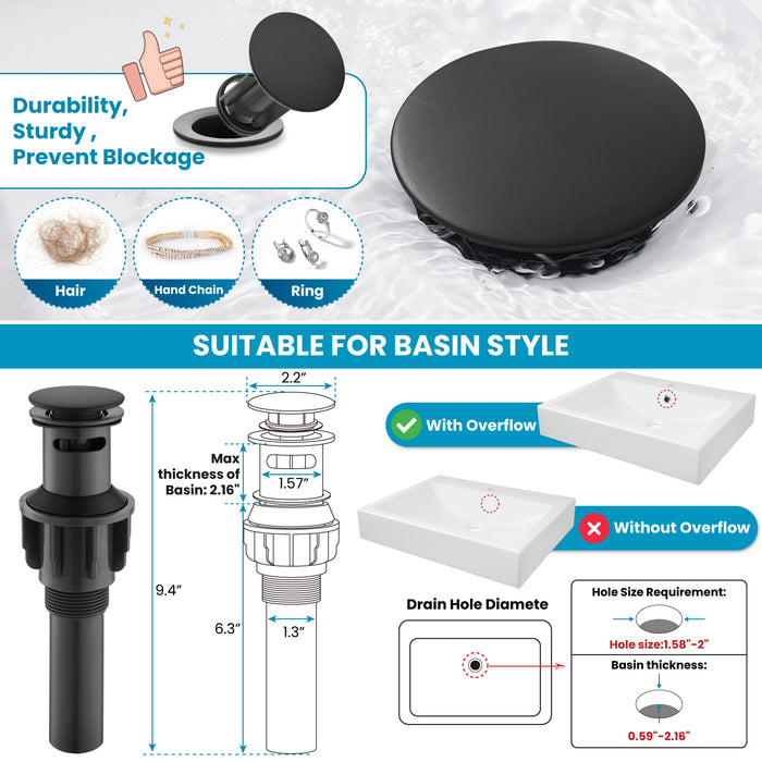 gotonovo 8 Inch Widespread Bathroom Faucets for Sink 3 Hole 2 Lever Handle Deck Mount with Pop Up Drain Hot and Cold Water Supply Lines