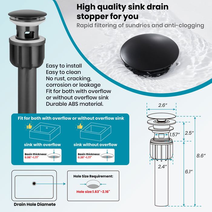 gotonovo 8 Inch Widespread Bathroom Faucets for Sink 3 Hole 2 Lever Handle Deck Mount with Pop Up Drain Assembly with Hot and Cold Water Supply Lines