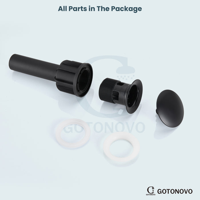 gotonovo ABS Pop Up Bathroom Sink Drain Pop Up Drain Built-in Anti Clog Strainer Container Drain Assembly Vessel Lavatory Vanity Pop Up Drain Stopper for Bathroom Vessel or Vanity Sink