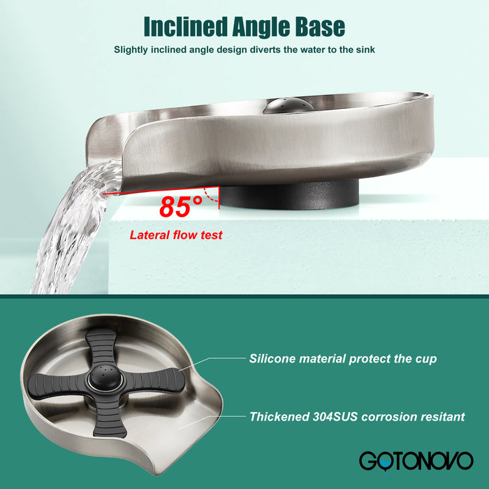 gotonovo Glass Rinser Cup Washer For Sink, Kitchen Bar Glass Washer Bottle Washer SUS304 Stainless Steel, Automatic Kitchen Sink Accessories for Wash Glass Cup Wine Cup