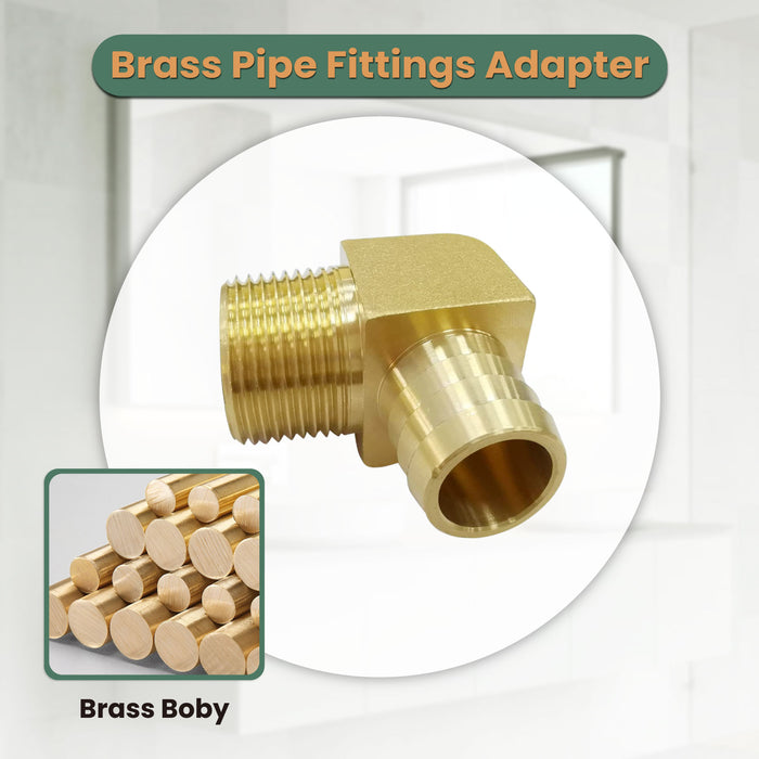 3/4 Hose Barb Elbow Barb Fitting 90 Degree 3/4 Inch Hose ID x 3/4 Inch Male Thread NPT Hose Welding Fitting Brass Fitting Air Hose Fitting 1 Piece