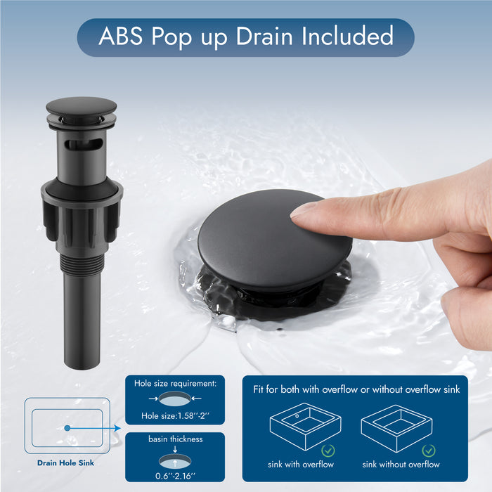 4 Inch Bathroom Sink Faucet 2 Handle Bathroom Faucet 360° Swivel Spout Deck Mounted Vanity Faucet with Water Supply Hoses with Pop up Drain