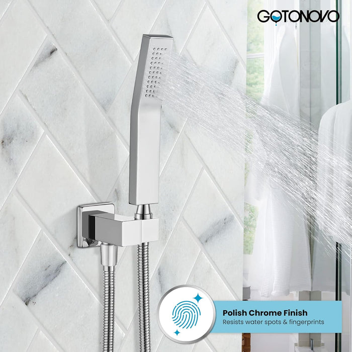 Gotonovo Messing L-stijl Handdouche Hogedruk Enkele Functie Luxe Handdouche 