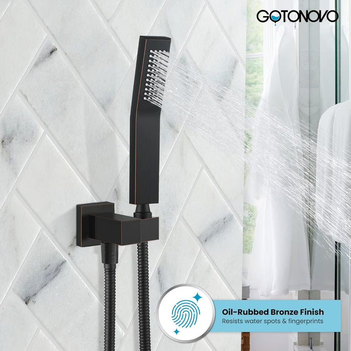 Gotonovo Messing L-stijl Handdouche Hogedruk Enkele Functie Luxe Handdouche 