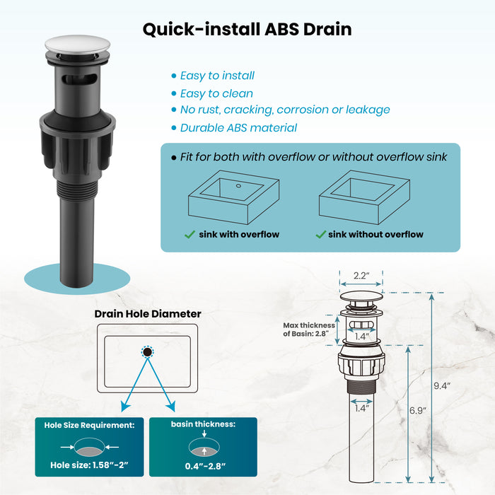 gotonovo 8 inch Widespread 3 Hole Bathroom Sink Faucet,2 Cross Handle Vanity Faucet Deck Mount Basin for Bathroom Sink 360° Swivel Spout with Pop Up Drain