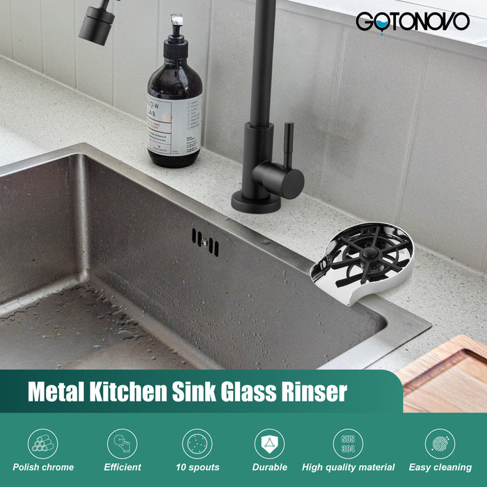 Gotonovo Gootsteen Glazenspoeler, Automatische Kraan Bar Cup Rinser Flessenwasmachine, Spoelbakken Accessoires, Bekerreiniger voor flessen, Glasreiniger Gootsteenbevestiging