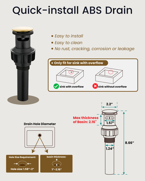 gotonovo Waterfall 8 inch Widespread Bathroom Faucet Set Bathroom Sink Faucet 3 Hole 2 Handle Vanity Lavatory Deck Mount with Pop Up Drain and Water Supply Lines
