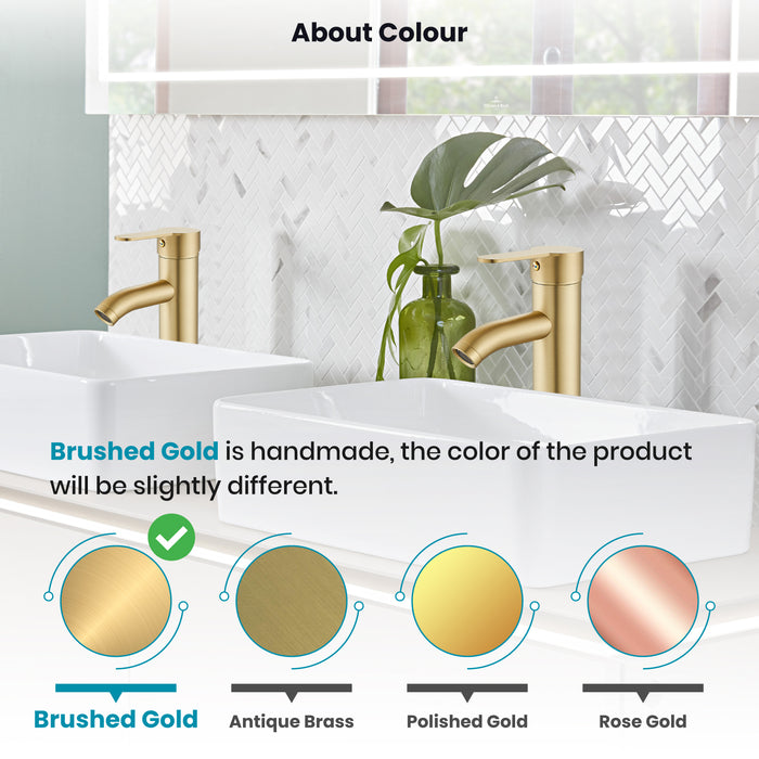 gotonovo Bathroom Vessel Sink Faucet Single Handle Lavatory Vanity Deck Mount Sink Tap with Pop Up Drain( Tall Type& Short Type)