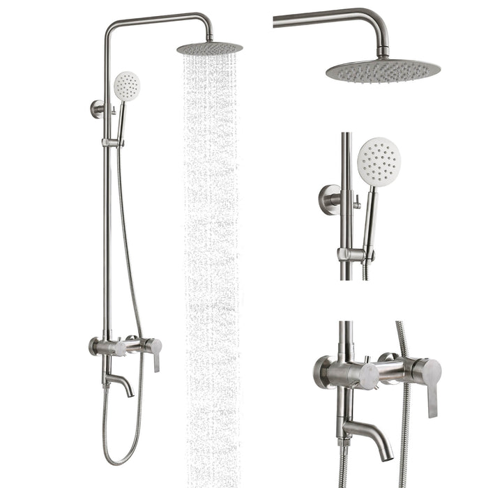 Stainless Steel Shower Faucet Bathroom Shower Combo Set with Handheld Spray